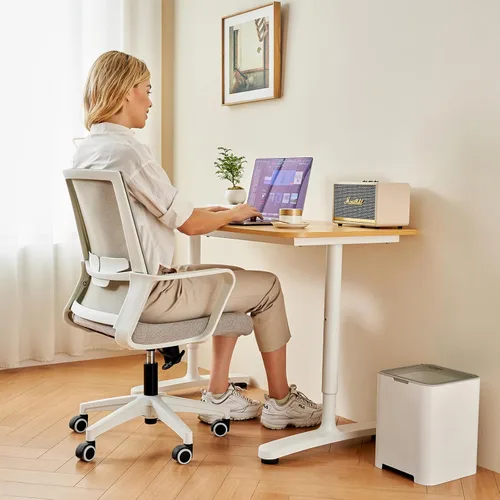 Miniatura 8 de Silla de oficina ergonómicamente diseñada con respaldo de malla transpirable y soporte lumbar, altura ajustable, adecuada para oficinas, hogares