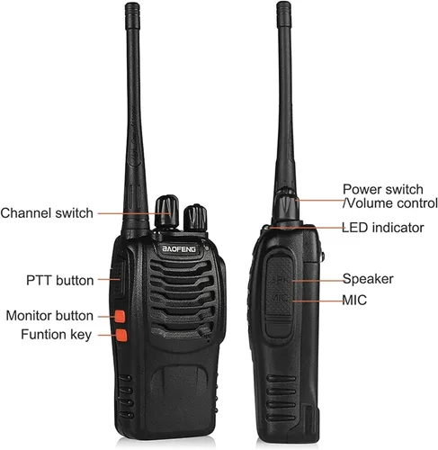 Miniatura 2 de Walkie Talkies Baofeng Radio 888S recargables de largo alcance con auriculares para adultos, radios de 2 vías, walkie talkies para niños, paquete