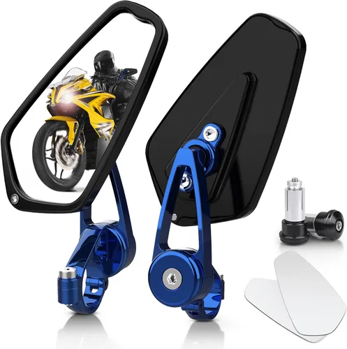 Miniatura 10 de MICTUNING Espejos para motocicleta – Espejos retrovisores de extremo de barra de 2,22 cm compatibles con la mayoría de Honda Grom, Yamaha, Kawasaki