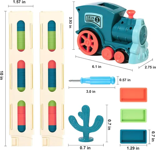 Miniatura 3 de Juego de 200 juguetes de tren de dominó, juego creativo de construcción y apilamiento automático para niños de más de 3 años, juguetes Montessori