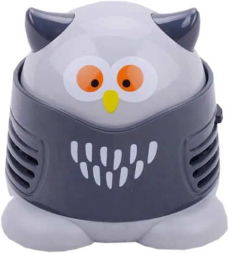 VESIPA - Mini mesa de búho portátil de dibujos animados para aspirador de polvo de mesa de limpieza de teclado, barredora de polvo para oficina en
