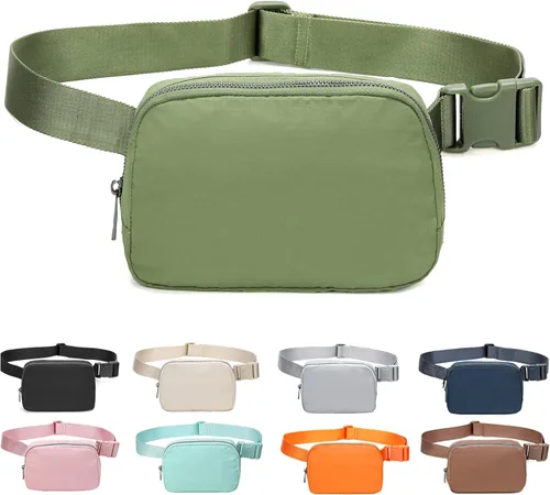 Miniatura 17 de Riñonera Bolsa de Cintura Bolso Cruzado Bolsa de Cadera para Correr Senderismo Viajes Entrenamiento Correa Ajustable para Mujeres, Gris oscuro