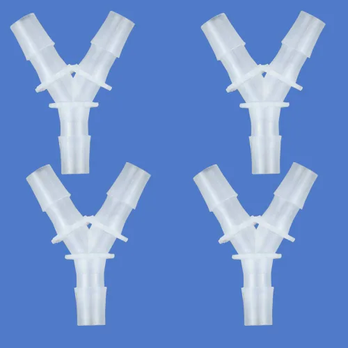 Quickun 1/2 pulgada manguera de púas iguales en forma de Y 3 vías empalmador de juntas de plástico empalmador adaptador unión para tubería de línea