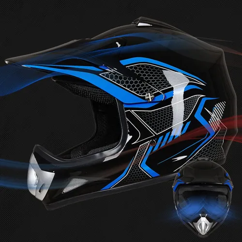 Miniatura 3 de ILM - Casco para niños o jóvenes para motocross o cuatrimoto o calle, de cara completa, para moto, incluye lentes y guantes, aprobado por el DOT