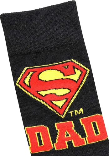 Miniatura 3 de Hyp Superman Logo Super Dad Black Men's Crew Socks Size 6-12