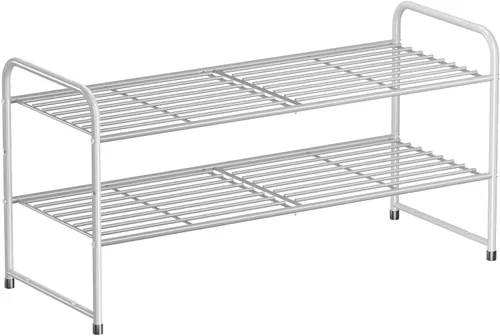 Miniatura 13 de SUFAUY - Estante para zapatos apilable de 2 niveles, zapatero para entrada, con gran capacidad, organizador de calzado para dormitorio, rejilla