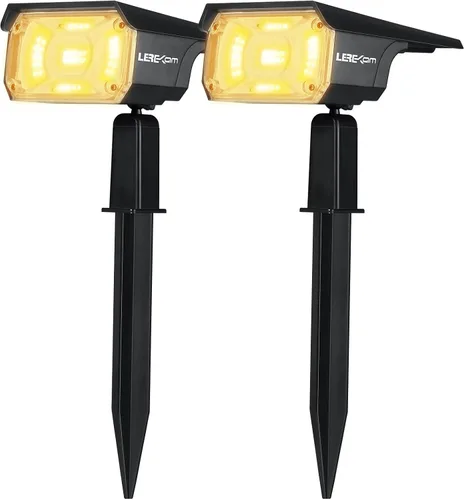 LEREKAM 40 focos LED, IP65, impermeables, con energía solar, 2 en 1, luz de pared, luces de paisajismo al aire libre, encendido/apagado automático