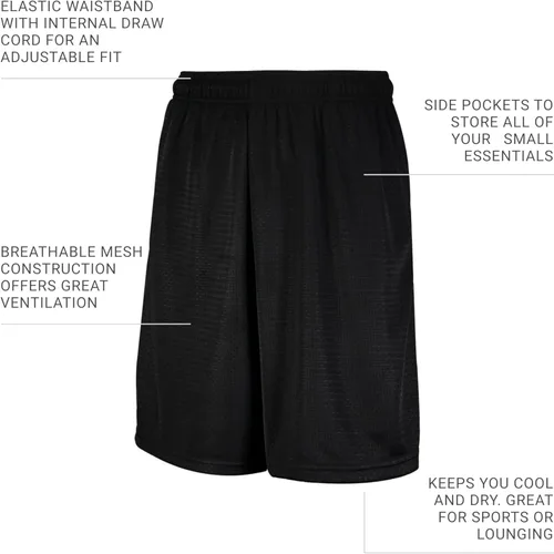 Miniatura 4 de Russell Athletic Pantalones cortos de malla con bolsillos para hombre