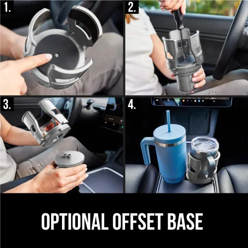 Miniatura 8 de GORILLA GRIP A la espera de patente Expansor de portavasos para coche, mantiene seguras las tazas grandes de bebidas, se expande para ajustarse a