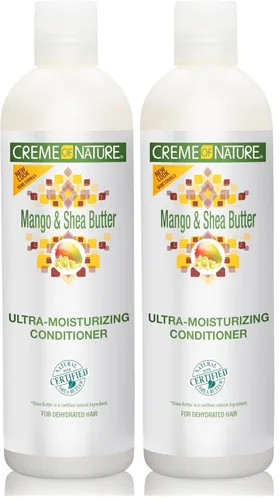 Miniatura 9 de Creme of Nature Acondicionador Ultra-Hidratante con Manteca de Mango y Karité para Cabello Seco y Deshidratado, Cuidado para Cabello Rizado