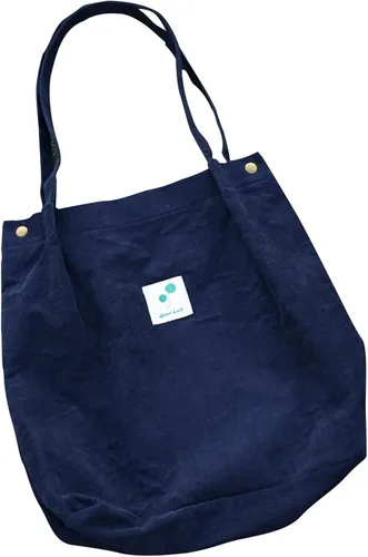 Gophra bolsa de pana para mujeres niñas niños bolsa de hombro con bolsillo interior para trabajo playa almuerzo viajes y compras