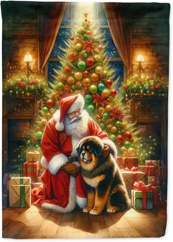Miniatura 79 de Caroline's Treasures DAC4159CHF - Bandera de casa de Husky siberiano y Papá Noel para porche, grande, para colgar en la pared, poliéster