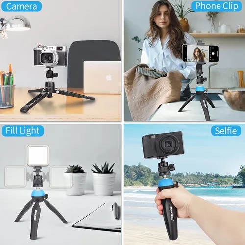 Miniatura 7 de Cabeza de bola mini-INNOREL C19 Montaje de trípode-CNC Metal de bajo perfil Cabeza de bola 360° Pan 90° Inclinación Montaje de trípode con adaptador