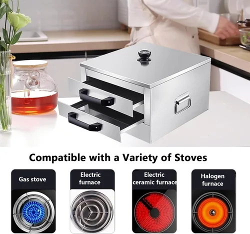 Miniatura 3 de AIZYR Máquina de rollos de fideos de arroz, vaporizador de rollo de arroz chino de 2 capas, vaporizador al vapor 304 al vapor horno inoxidable