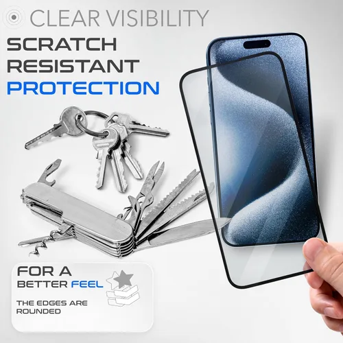 Miniatura 5 de ROXX NEO - Protector de pantalla japonés 9H 3D (paquete de 3) Cobertura de pantalla completa Para iPhone 16 Plus Más duro Más claro