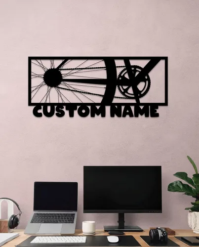 Miniatura 11 de Arte y decoración de pared de bicicleta de metal personalizada, regalo de metal personalizado para bicicleta, regalo para amantes del ciclismo