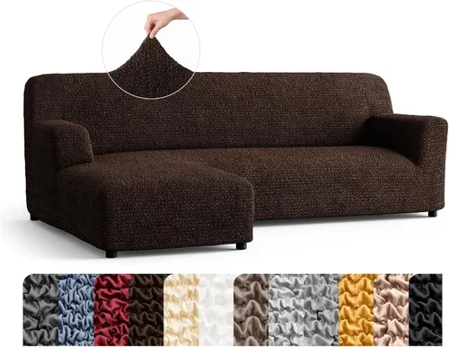 Miniatura 37 de PAULATO BY GA.I.CO. Funda de sofá modular, funda para sofá chaise longue en forma de L, fundas lavables para sofá esquinero, funda elástica de Gris