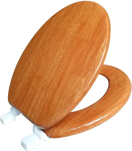 Miniatura 11 de J&V Textiles Asiento redondo para inodoro con bisagra fácil de limpiar y cambiar (borgoña)*