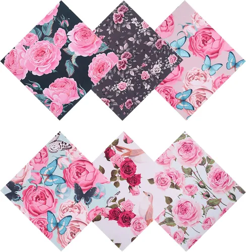 6 piezas de paños de limpieza de gafas engrosados con diseño elegante de flores, paños de microfibra multicolores para lentes de anteojos, toallitas
