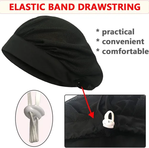 Miniatura 2 de Paquete de 4 u 8 sombreros de chef de cocina, gorras ajustables para servicio de alimentos, redes para el cabello, reutilizables, lavables, de malla
