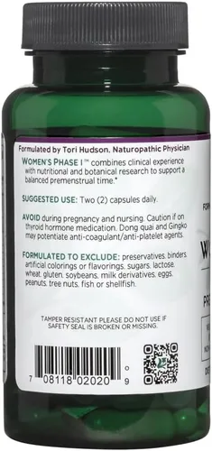 Miniatura 3 de Vitanica Fase I para mujeres, apoyo premenstrual, vegano, 60 cápsulas