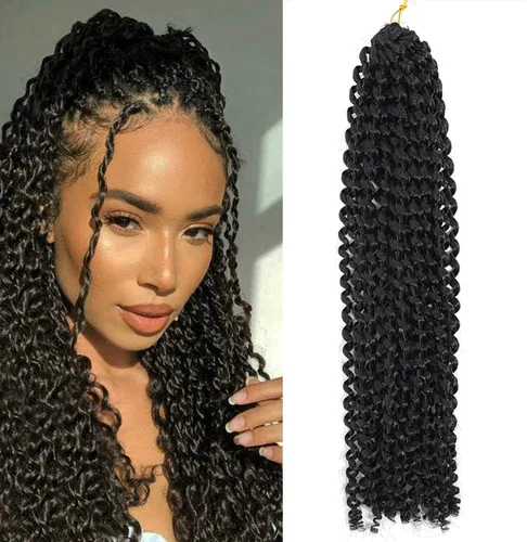 Miniatura 29 de Cabello Passion Twist de 18 pulgadas, 1 paquete de cabello Passion Twist de ganchillo, cabello de ganchillo Water Wave (18 pulgadas (paquete de 1)