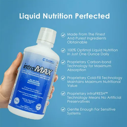 Miniatura 3 de Líquido de nutrición intraMax, sabor a mango y melocotón, 0.30 onzas de fibra / 0.15 onzas de proteína por porción, vitaminas, minerales, enzimas