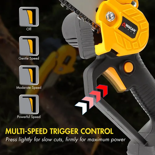 Miniatura 7 de Wagan EL7007 OneVolt - Motosierra inalámbrica de 6 pulgadas, mini motosierra con batería recargable de 3.0 Ah con certificación UL, sierra de mano