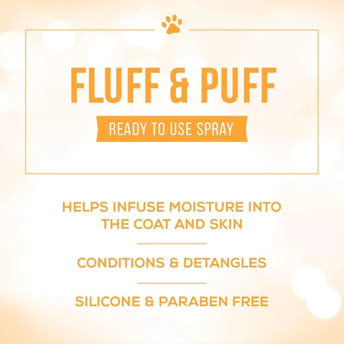 Miniatura 3 de Nature's Specialties Spray rehidratante para perros Fluff and Puff para mascotas, elección natural para peluqueros profesionales, acondicionador sin