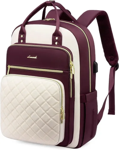 Miniatura 35 de LOVEVOOK Mochila para computadora portátil para mujer, mochila para trabajo de viaje, bolsa de computadora para enfermera, profesora, bolsa