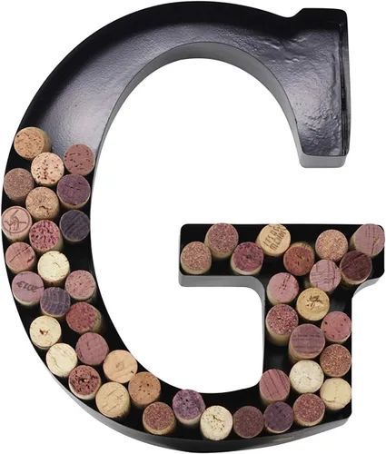 Miniatura 15 de Made Easy Kit Letra de metal para corchos de vino, monograma para atesorar recuerdos y soporte con kit de montaje en pared gratuito A-Z