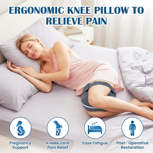 Miniatura 2 de SweetSlubr Almohada de rodilla para dormir de lado, almohada de piernas para aliviar el dolor de ciática, almohada ergonómica de espuma