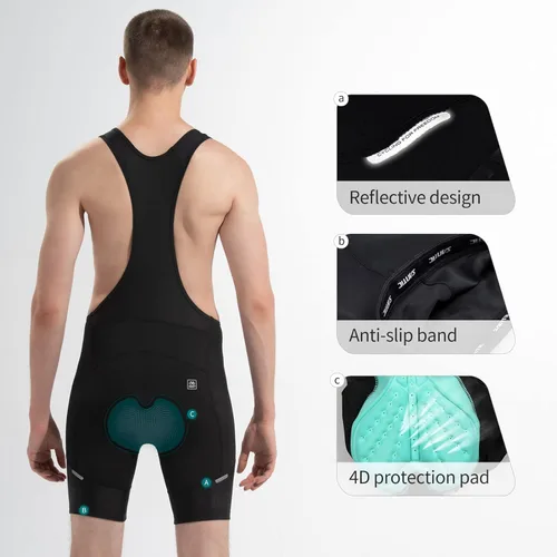 Miniatura 3 de Santic Pantalones cortos de ciclismo para hombre, acolchado 4D, transpirable, para ciclismo de carretera, ciclismo, ciclismo, ciclismo, gel de viaje