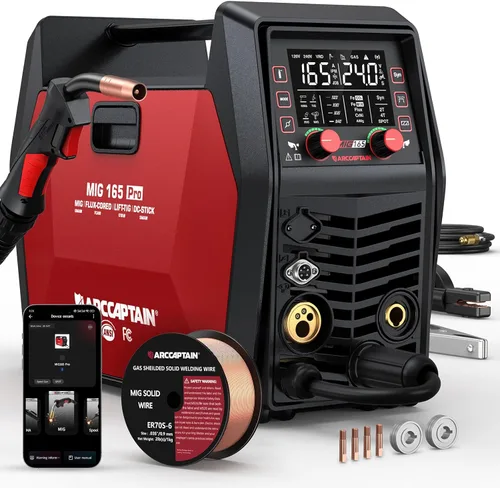 Miniatura 10 de ARCCAPTAIN iControl MIG145 Pro 145A Soldador MIG con núcleo de flujo 120V Máquina de soldadura sin gas Soldador MIG con núcleo de flujo MIG/MMA