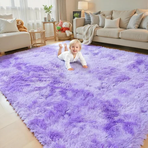 Miniatura 35 de Alfombras circulares súper suaves para niñas, castillo de princesa, tienda de campaña de 5 diámetros, alfombras circulares de área para dormitorio