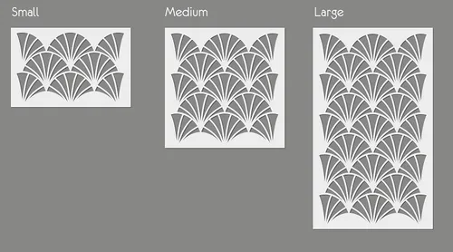 Miniatura 7 de PINKIPO 2-Pack Flower Fan Wall Stencil for Painting, Large Floral Nature Stencils, Reusable Allover Pattern for Walls, Floors and Furniture