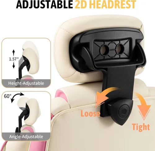 Miniatura 4 de HOFFREE Silla de escritorio para computadora para niñas y adolescentes, silla de oficina ergonómica con reposapiés, reposabrazos de enlace