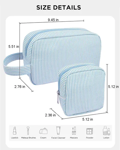 Miniatura 4 de 2 mini bolsas de maquillaje, pequeñas bolsas de maquillaje para bolso, bolsa de cosméticos con bolsillos deslizantes, pequeña bolsa de aseo de viaje