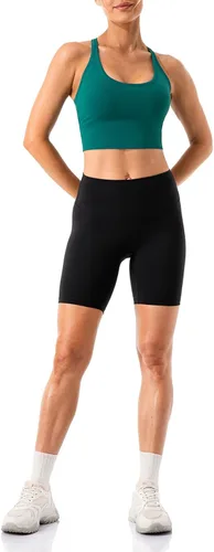 Miniatura 3 de Lavento - shorts para ciclismo, yoga, para mujer con sensación de segunda piel, cintura alta, ultrasuave, tiro de 56 pulgadas.