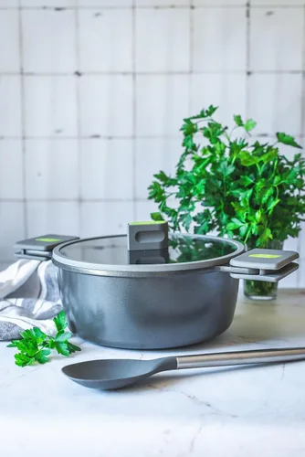 Miniatura 9 de BRA COOKWARE Life - Juego de utensilios de cocina de cerámica de 12 piezas, juego de ollas y sartenes de aluminio fundido reciclado con 2 ollas, 1