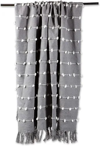 Miniatura 2 de DII - Colección de mantas tejidas con bucles, 50x60, gris