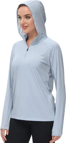Miniatura 7 de BASSDASH Sudadera con capucha UPF 50+ de manga larga para mujer