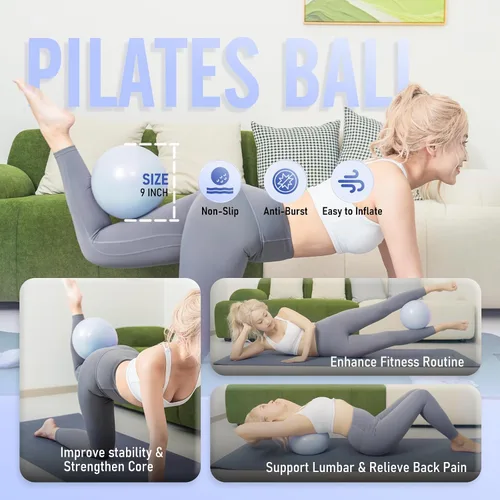 Miniatura 4 de JKSHMYT Pilates Ring Kit for Women, Pilates Equipment – 14.5" Home Magic Circle Workout with Pilates Ball,Resistance Bands,Better me Pilates