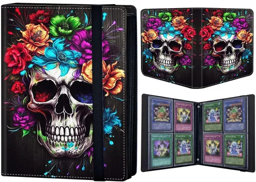 Miniatura 38 de Carpeta de tarjetas coleccionables de 4 bolsillos para 400 tarjetas, libro con banda elástica que se adapta a la mayoría de tarjetas de tamaño Flor
