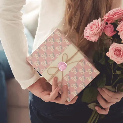 Miniatura 5 de Kit de 500 piezas de sello de cera - Cuentas de sello octogonales rosas con 4 velas de té y 1 cuchara para derretir cera para manualidades, cartas