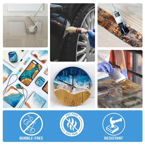 Miniatura 6 de EPODEX Kit de resina epoxi para revestimiento y sellado, resina epoxi transparente para revestimientos, reparaciones y manualidades con acabado