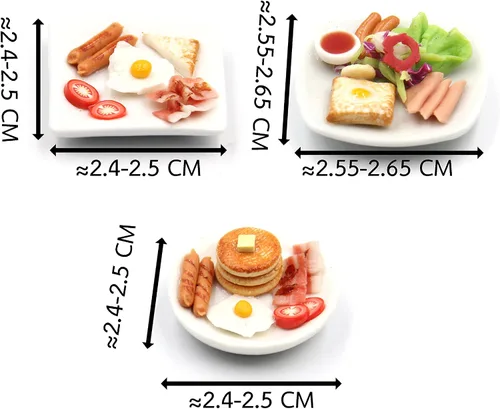 Miniatura 8 de Set de desayuno surtido de 10 variados – Alimentos en miniatura, comida pequeña para decoración de casa de muñecas, casa de muñecas, diorama