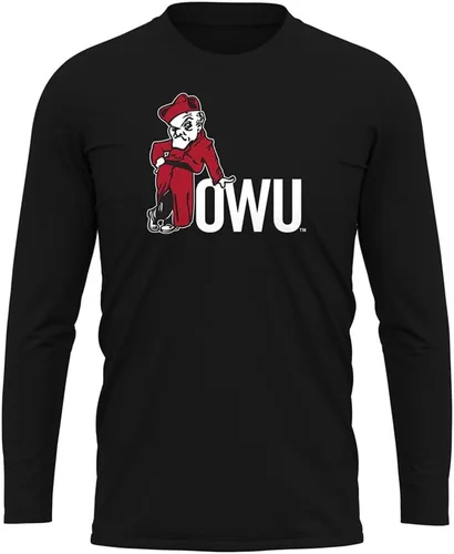 Miniatura 253 de Camisa deportiva de manga larga oficial de la NCAA Collegiate para hombre, colección negra con logotipo primario