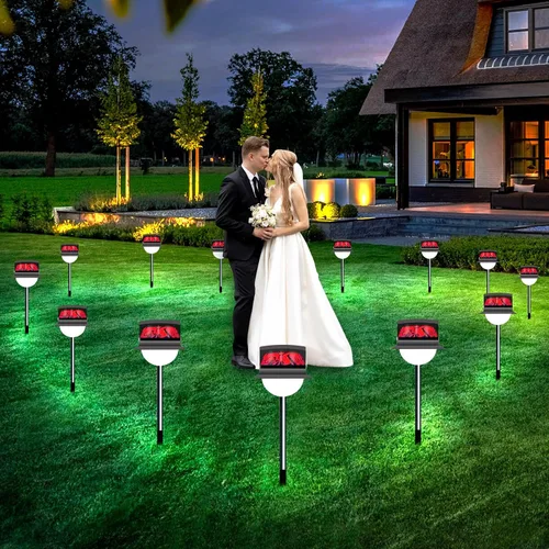 Luz solar de estaca de césped para jardín, fuego de carbón realista impermeable, LED alimentado por energía solar para jardín al aire libre,