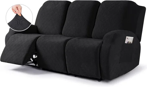 Miniatura 17 de VANSOFY Funda para silla reclinable, 3 piezas elásticas para silla reclinable, funda suave para silla reclinable, protector de muebles para perros